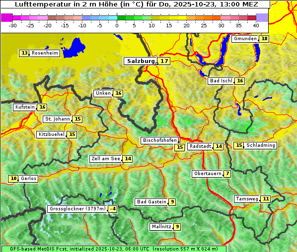 Temperatur, 23. 10. 2025