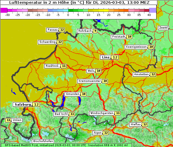 Temperatur, 3. 3. 2026