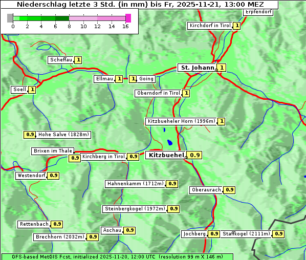 Niederschlag, 21. 11. 2025