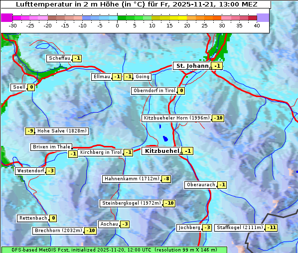 Temperatur, 21. 11. 2025