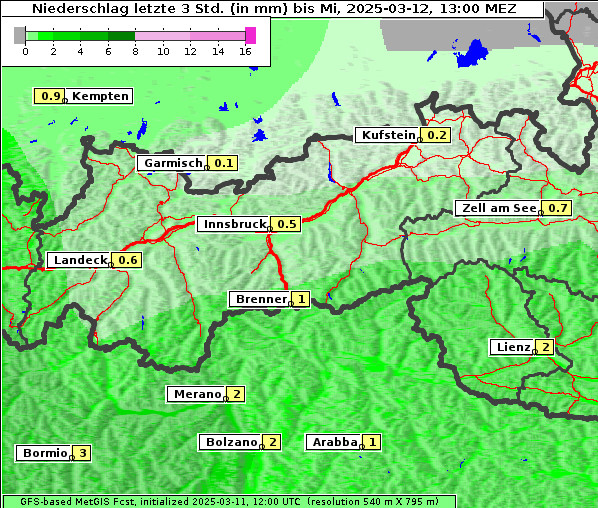 Niederschlag, 12. 3. 2025