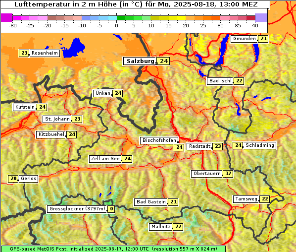 Temperatur, 18. 8. 2025