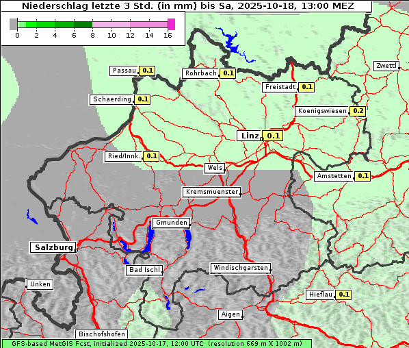 Niederschlag, 18. 10. 2025