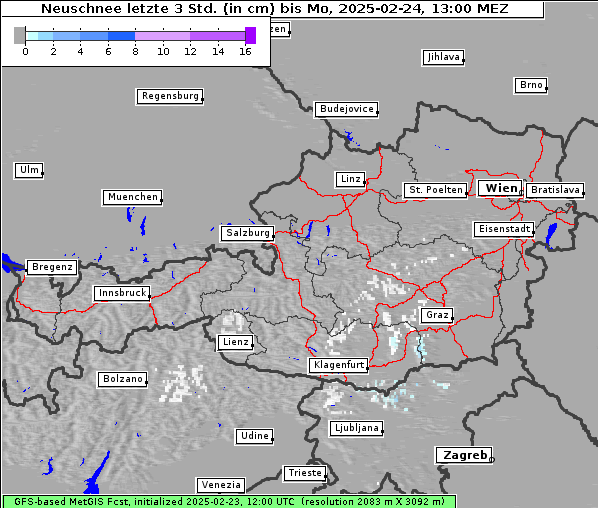 Neuschnee, 24. 2. 2025