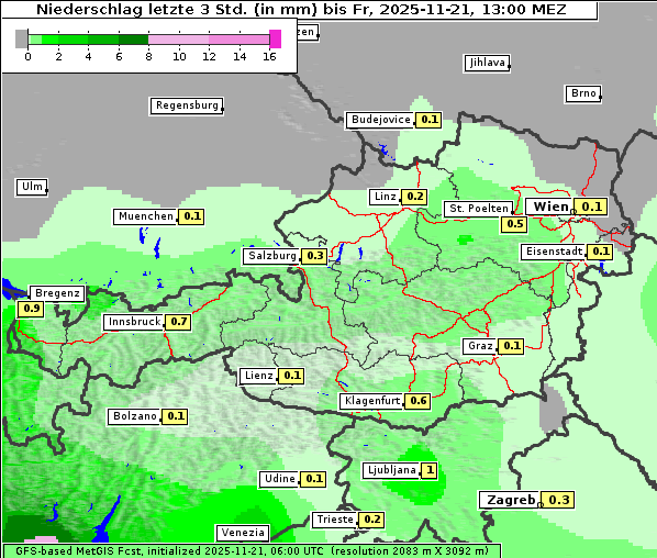 Niederschlag, 21. 11. 2025