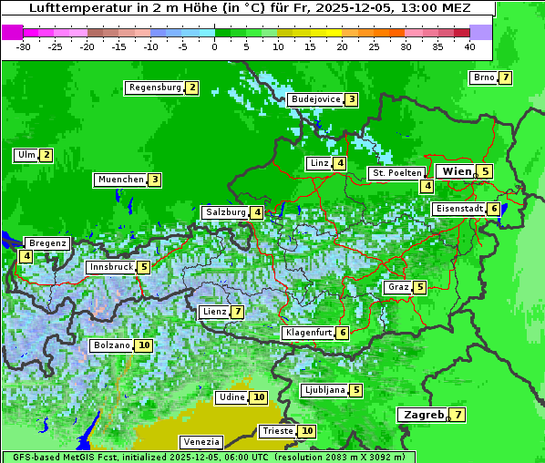 Temperatur, 5. 12. 2025
