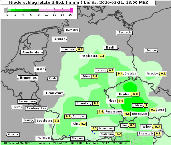 Niederschlag, 21. 3. 2026