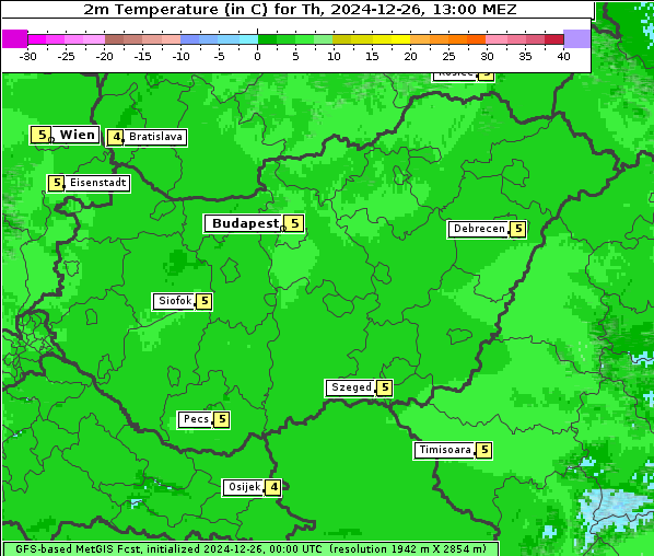 Temperatur, 26. 12. 2024