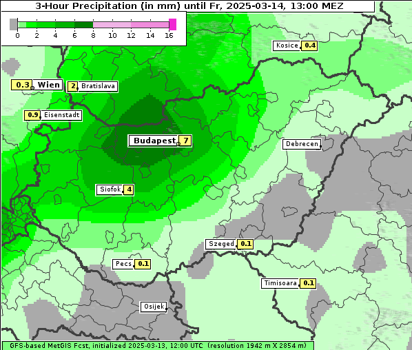 Niederschlag, 14. 3. 2025