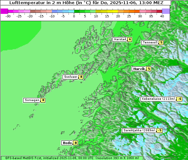 Temperatur, 6. 11. 2025