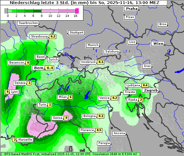 Niederschlag, 16. 11. 2025