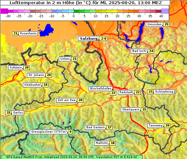 Temperatur, 20. 8. 2025
