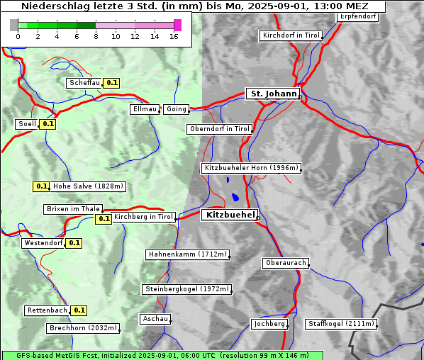 Niederschlag, 1. 9. 2025