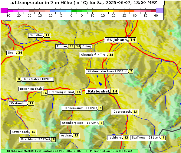 Temperatur, 7. 6. 2025