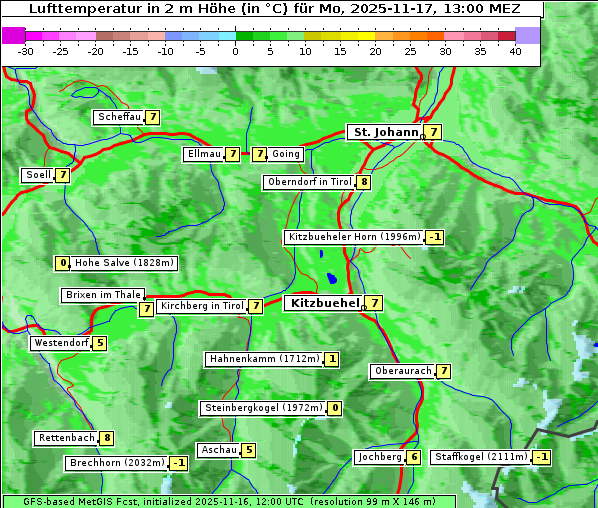 Temperatur, 17. 11. 2025