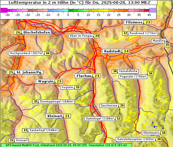Temperatur, 28. 8. 2025