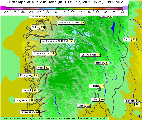 Temperatur, 25. 5. 2025
