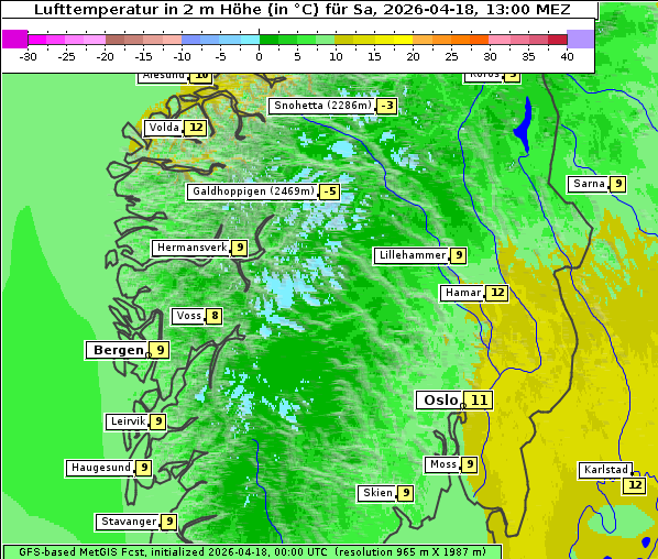 Temperatur, 18. 4. 2026