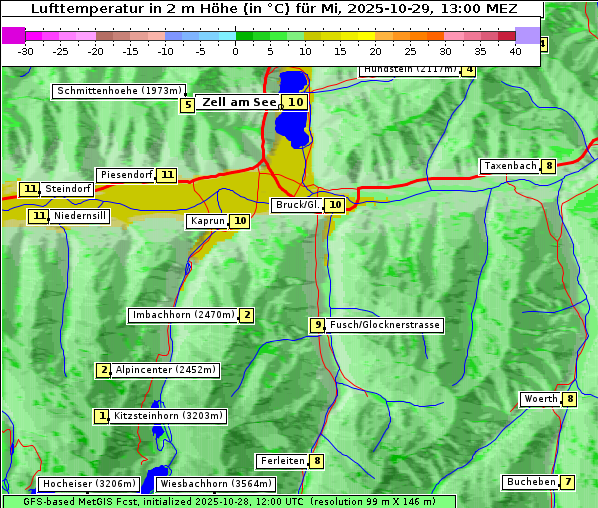 Temperatur, 29. 10. 2025