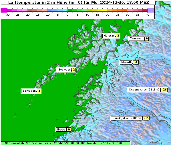 Temperatur, 30. 12. 2024