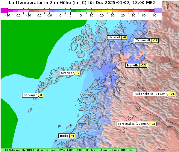 Temperatur, 2. 1. 2025