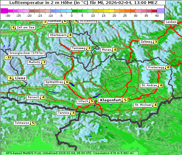 Temperatur, 4. 2. 2026