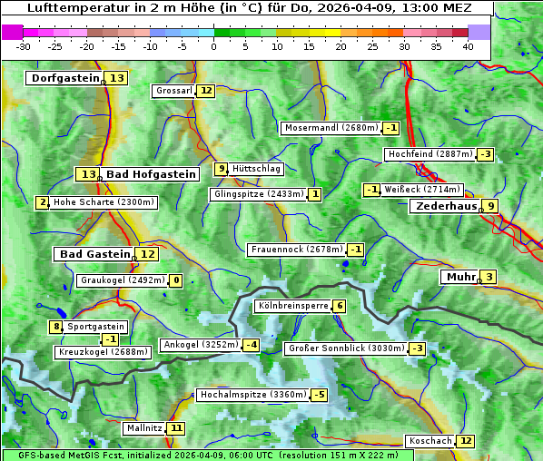 Temperatur, 9. 4. 2026