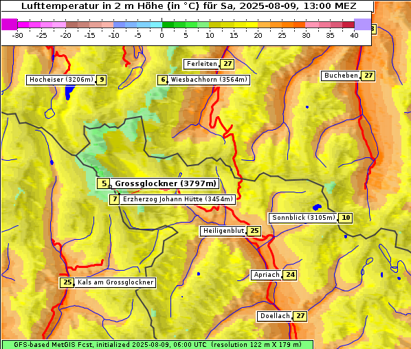 Temperatur, 9. 8. 2025
