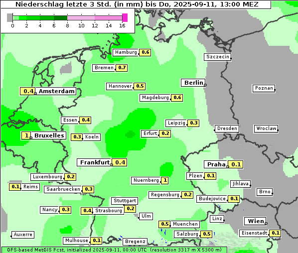 Niederschlag, 11. 9. 2025