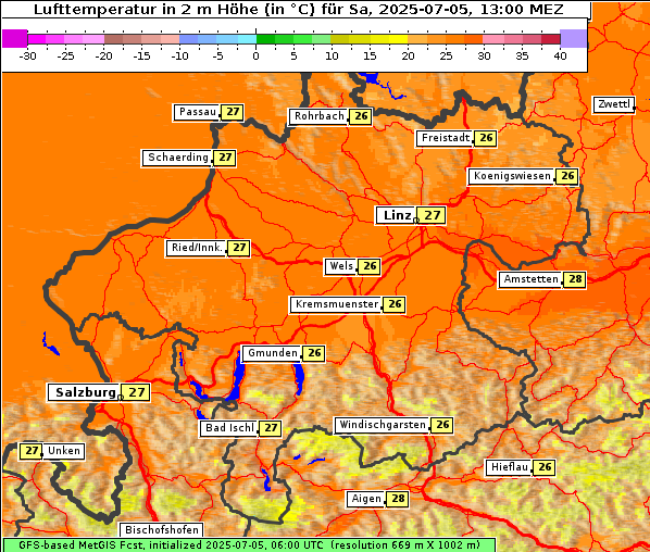 Temperatur, 5. 7. 2025