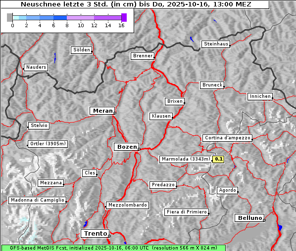 Neuschnee, 16. 10. 2025