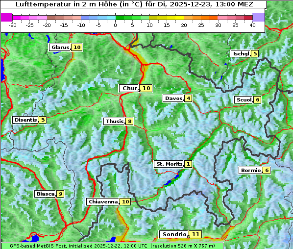 Temperatur, 23. 12. 2025