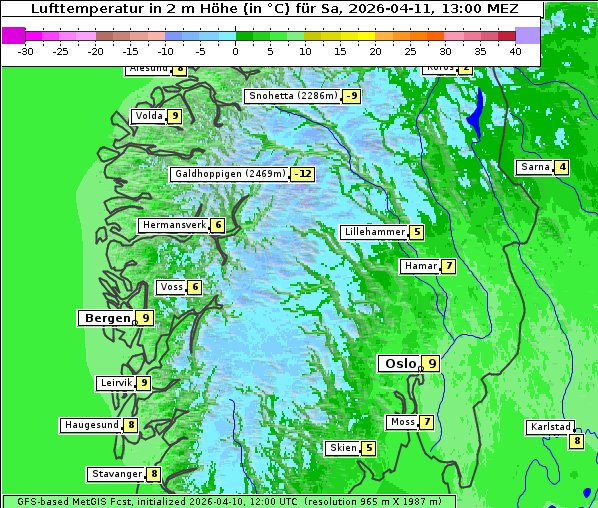 Temperatur, 11. 4. 2026