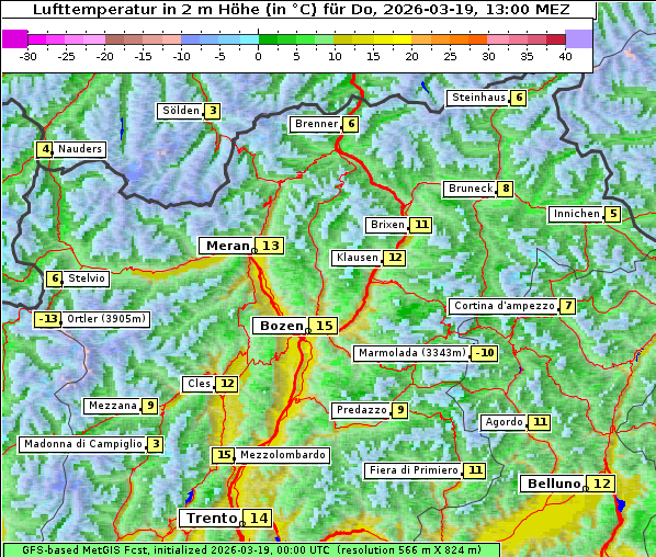 Temperatur, 19. 3. 2026