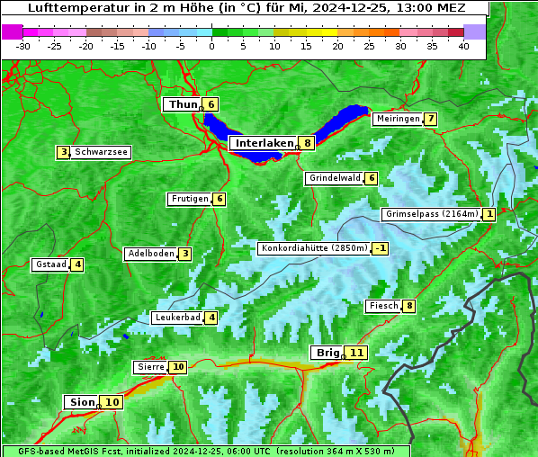 Temperatur, 25. 12. 2024