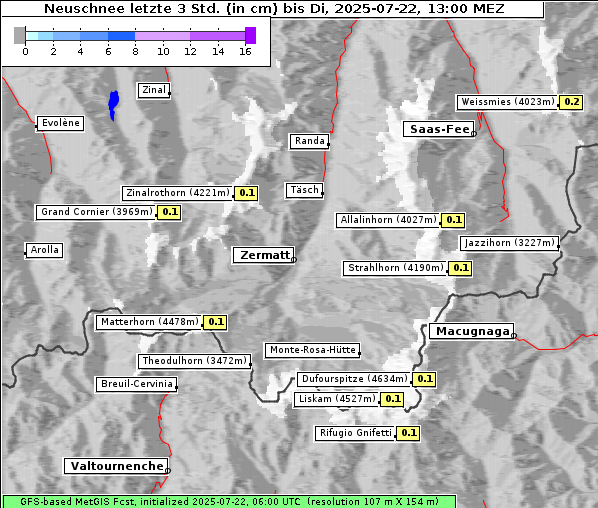 Neuschnee, 22. 7. 2025