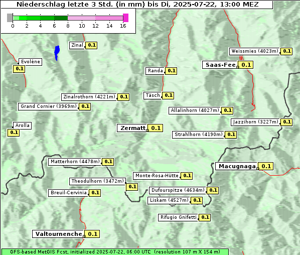 Niederschlag, 22. 7. 2025
