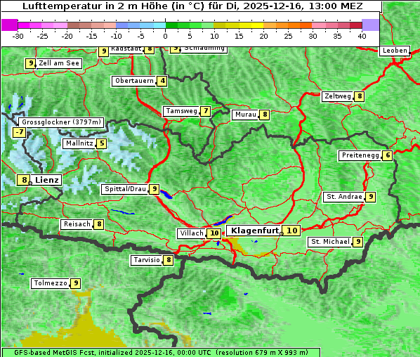 Temperatur, 16. 12. 2025