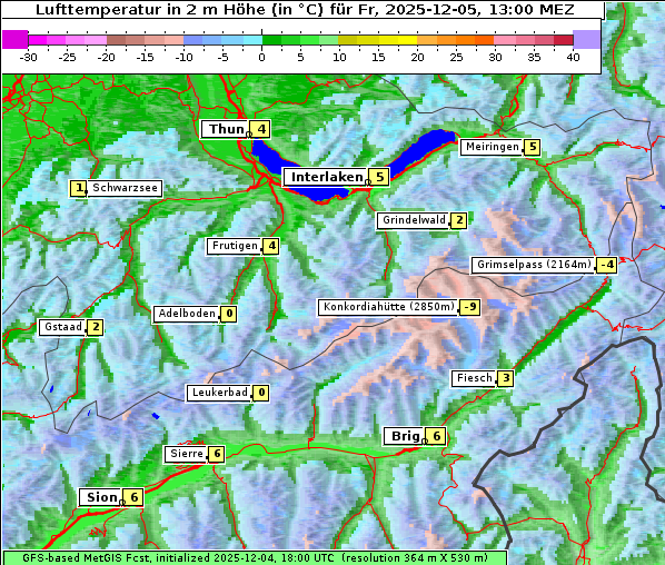 Temperatur, 5. 12. 2025