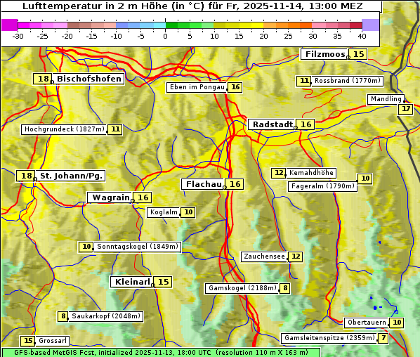 Temperatur, 14. 11. 2025