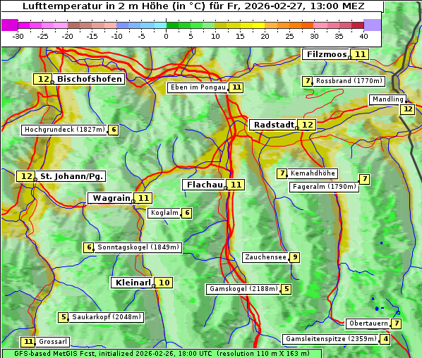 Temperatur, 27. 2. 2026