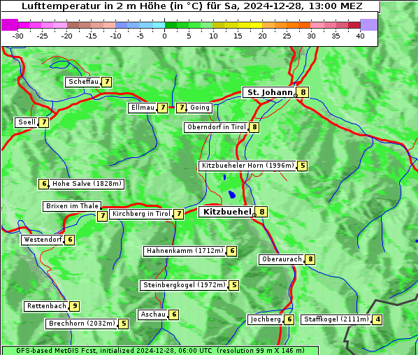 Temperatur, 28. 12. 2024