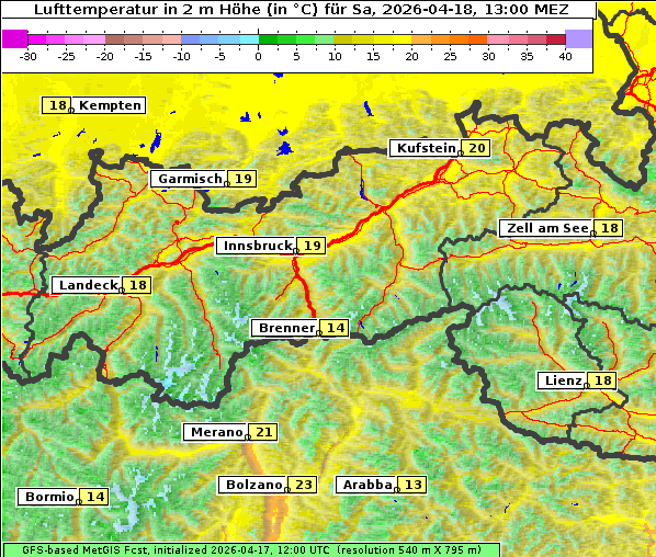 Temperatur, 18. 4. 2026