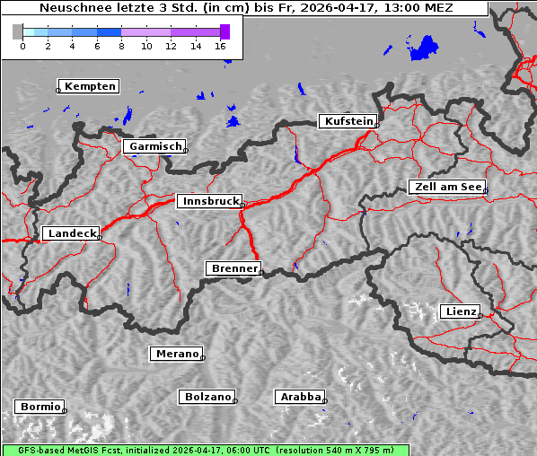 Neuschnee, 17. 4. 2026