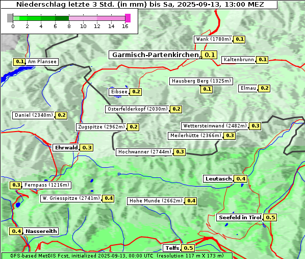 Niederschlag, 13. 9. 2025