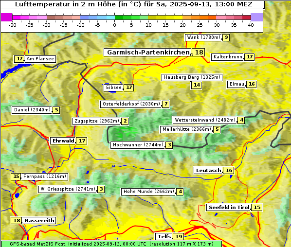 Temperatur, 13. 9. 2025