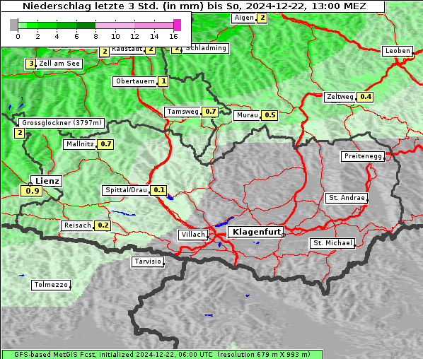 Niederschlag, 22. 12. 2024