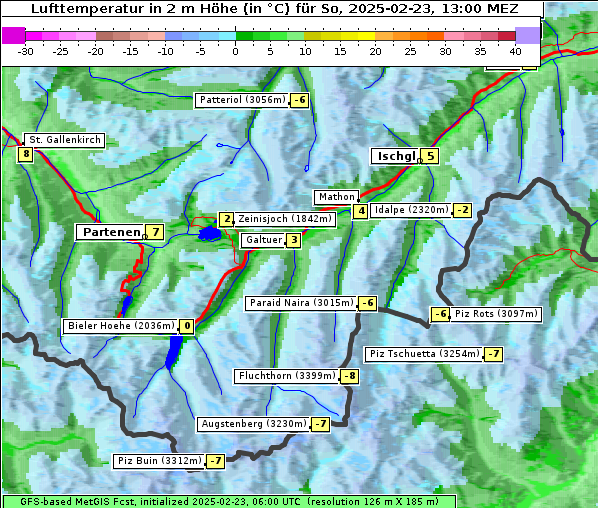 Temperatur, 23. 2. 2025