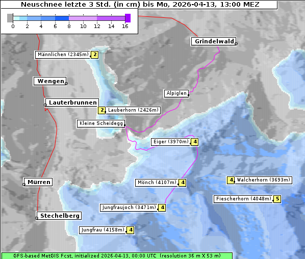 Neuschnee, 13. 4. 2026