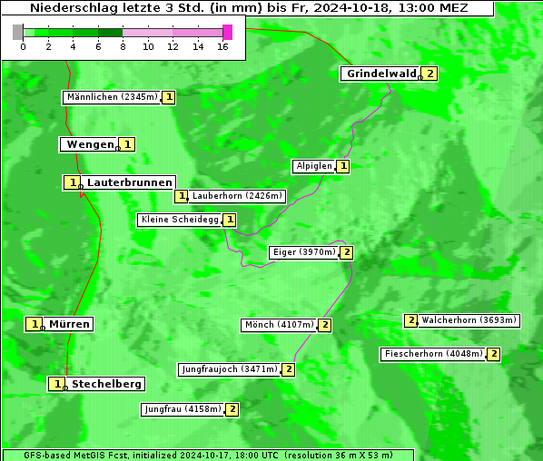 Niederschlag, 18. 10. 2024